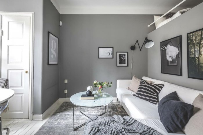 Однокомнатная квартира в серых тонах