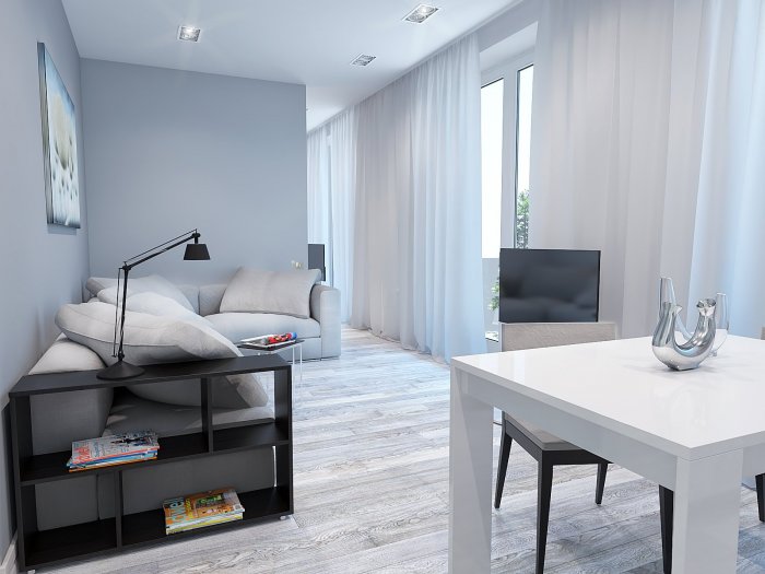 Серо белая квартира