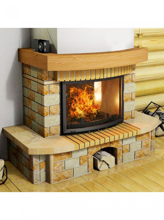 Камин пристенный дровяной МЕТА