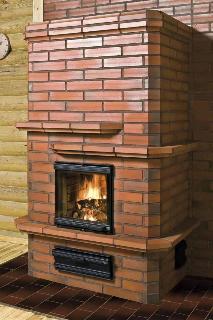 Угловая каминопечь Залуцкий