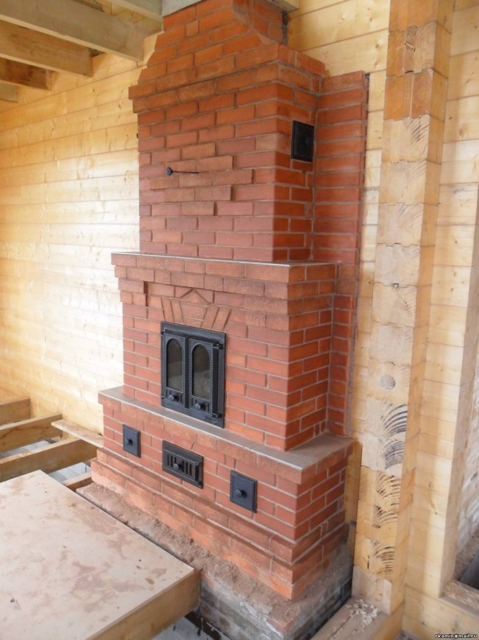 Мини каминопечь из кирпича