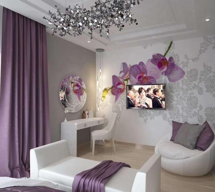 Спальня-гостиная для девушки