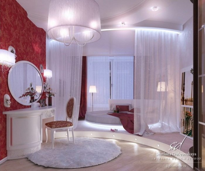 Красивые комнаты с круглой кроватью