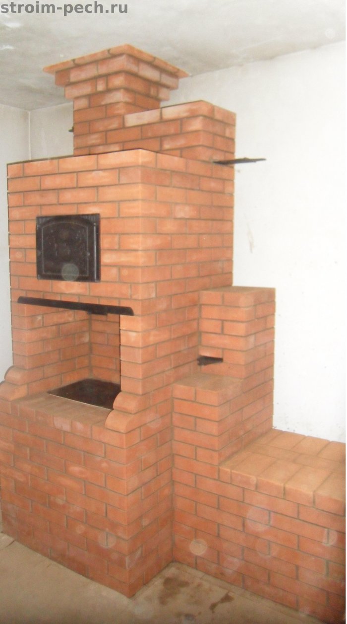 Печь шведка с камином и лежанкой