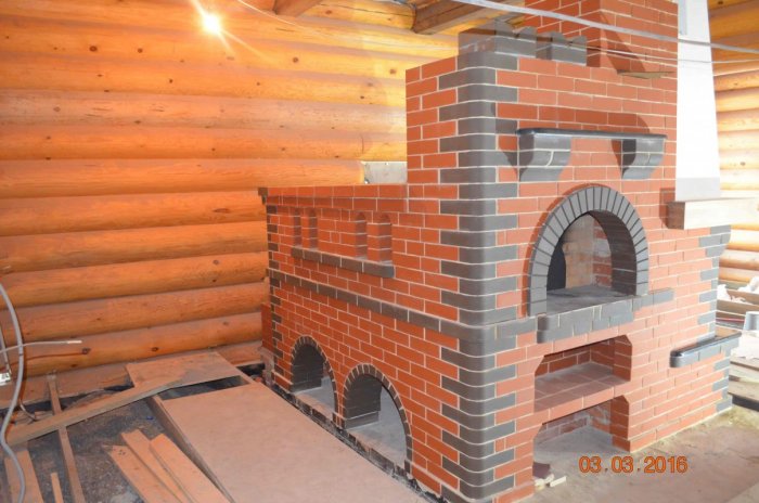 Печь с лежанкой и варочной плитой