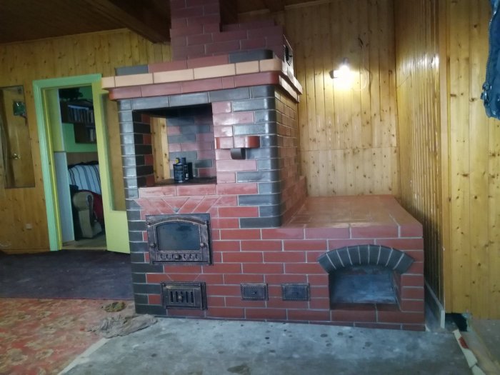 Печка голландка с плитой и духовкой с лежанкой