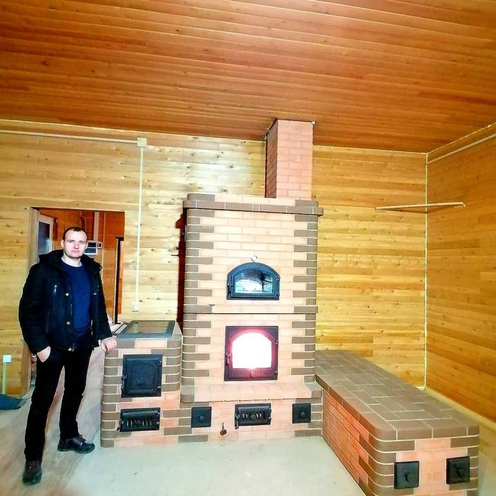 Колпаковая отопительно варочная печь с лежанкой