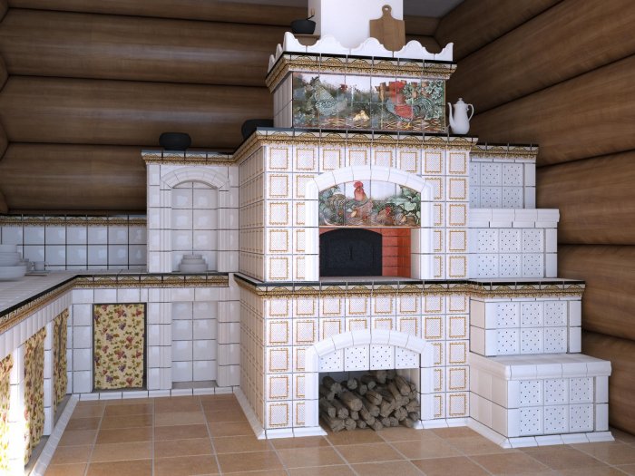 Кирпичные сварочной духовкой лежанкой