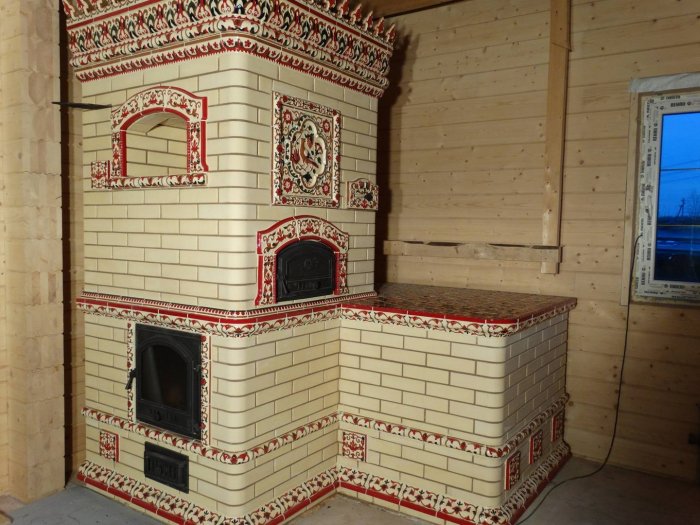 Печь голландка с лежанкой