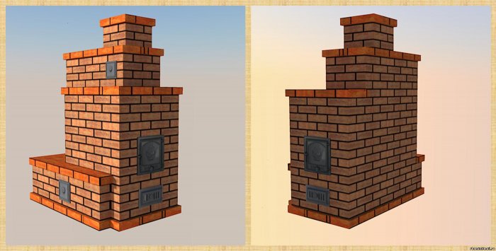 Печь камин Кузнецова 2 с лежанкой