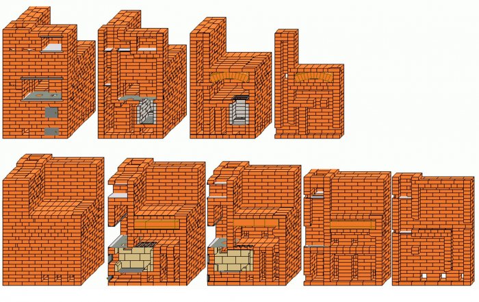 Маленькая печка с лежанкой и плитой