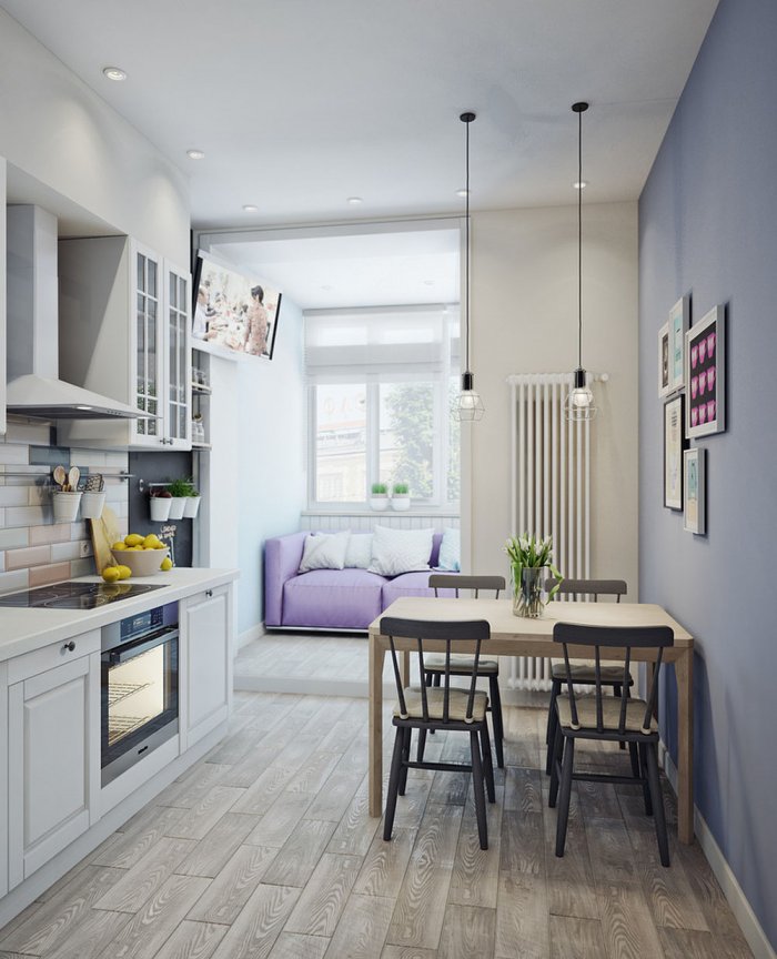 Кухня в скандинавском стиле 9 кв м