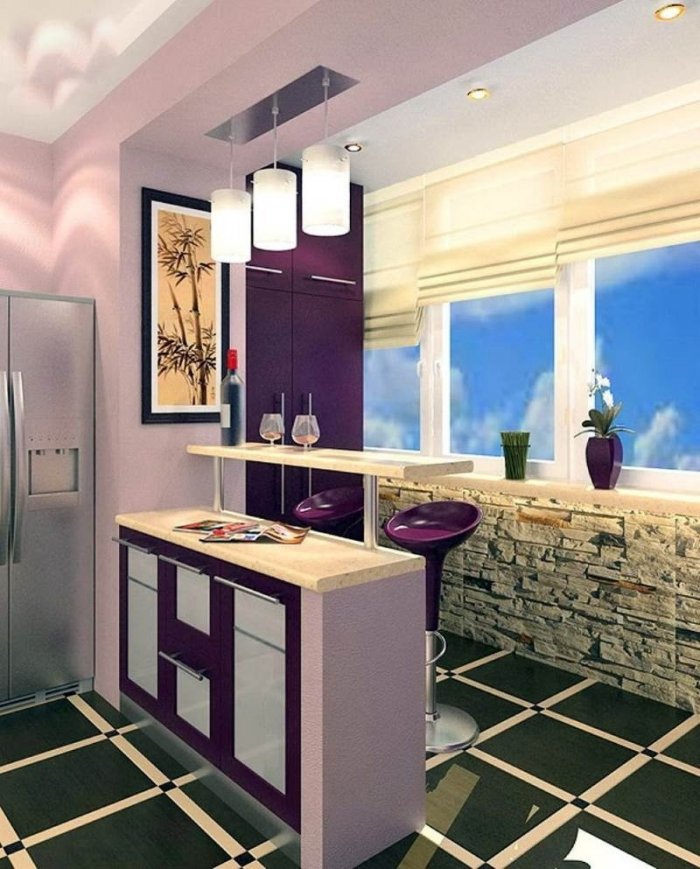 Совмещение лоджии с кухней