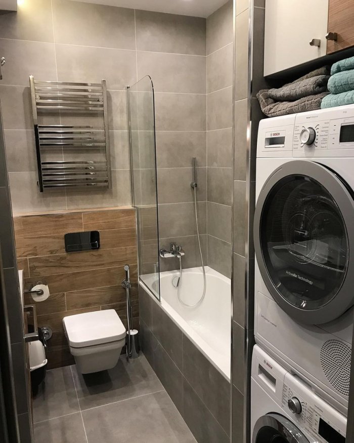 Планировка ванной с туалетом и стиральной машиной