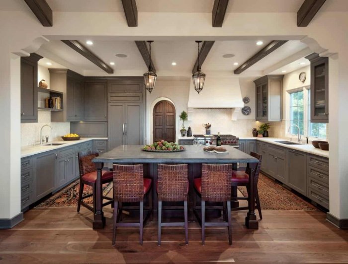 Средиземноморский стиль кухни гостиной