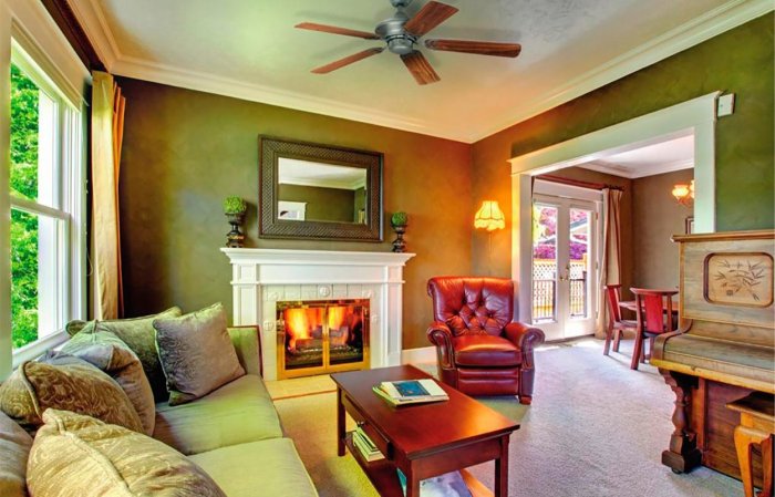 Интерьер каминной комнаты