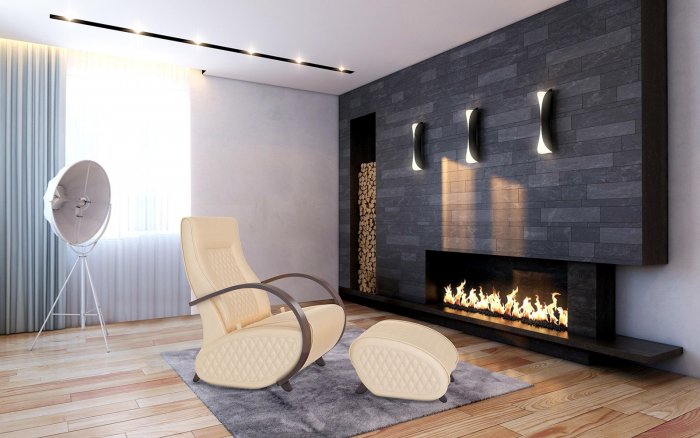 Биокамин в интерьере в стиле Модерн