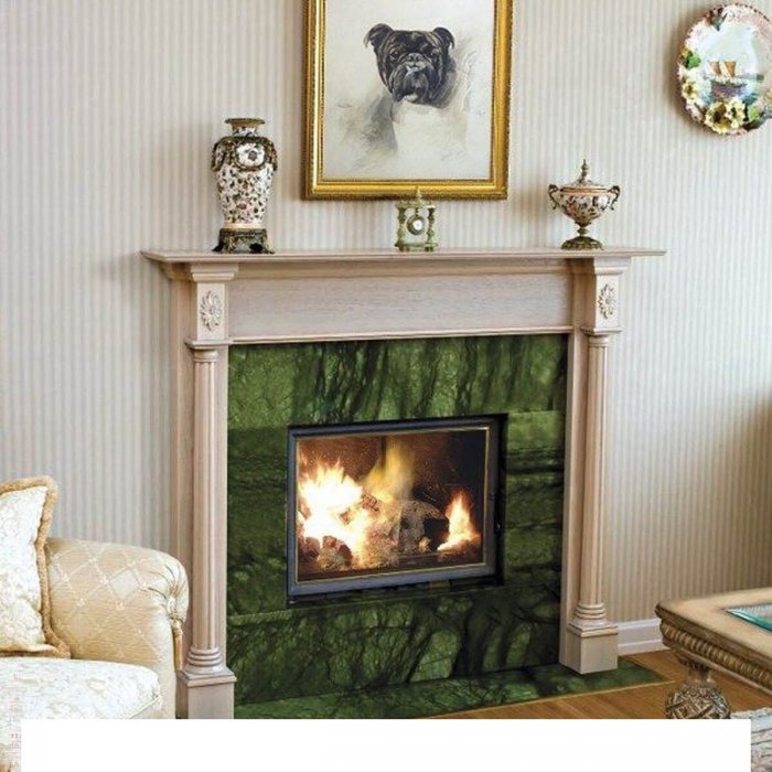 Камины с зеленым камнем