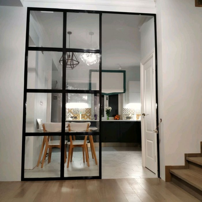 Перегородка для зонирования кухни и гостиной