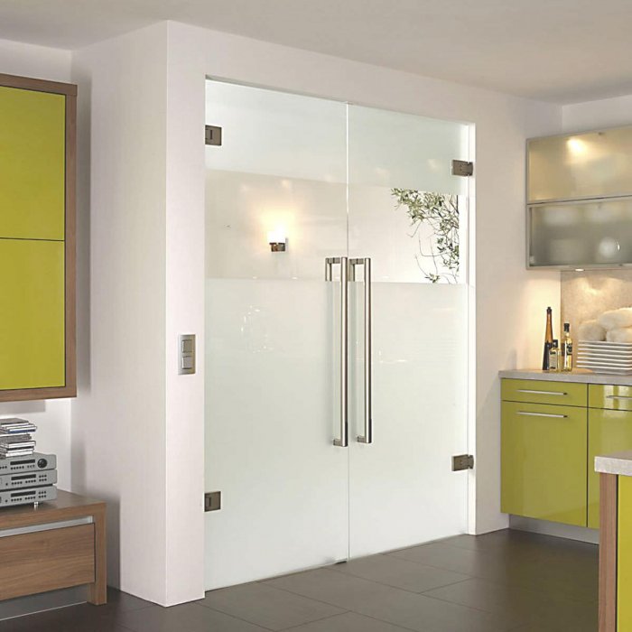 Стеклянная перегородка с дверью