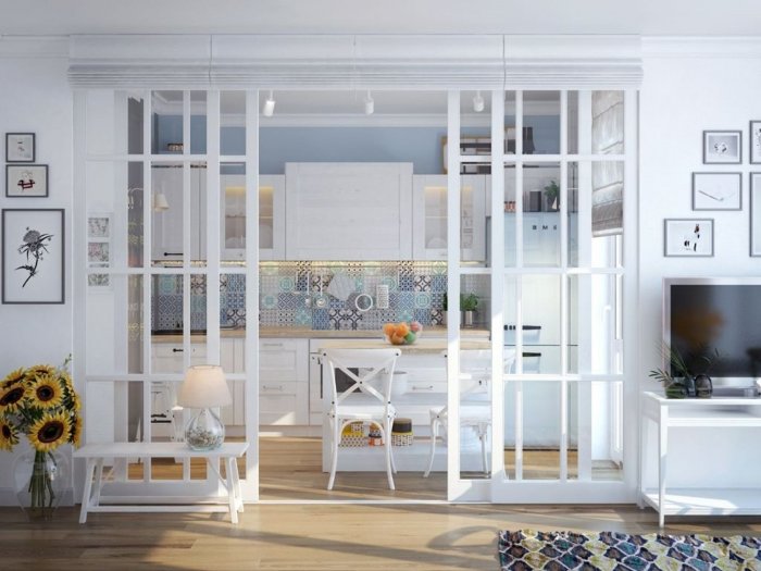 Стеклянные перегородки в интерьере