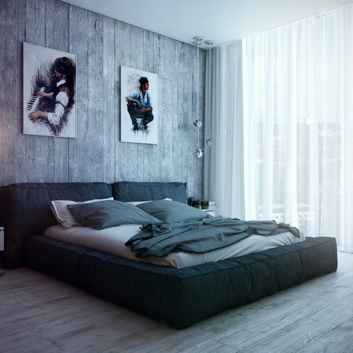 Стильная мужская спальня