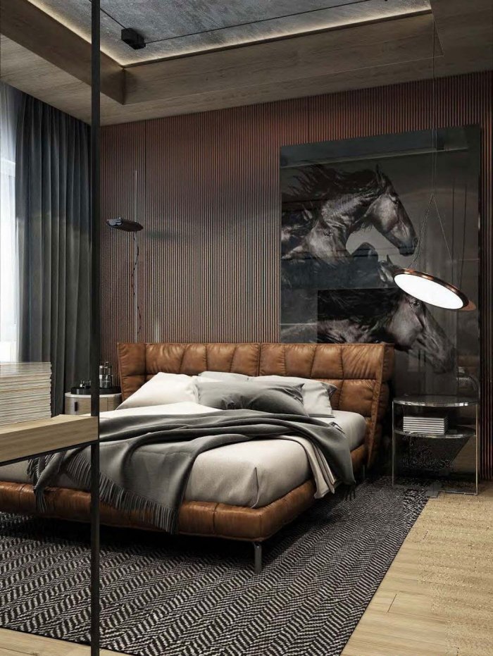 Брутальная мужская спальня