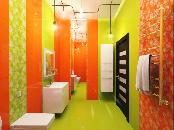 Ванная в оранжевом цвете