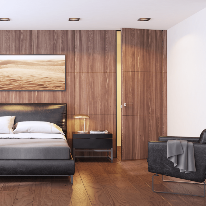 Шпонированные панели в интерьере