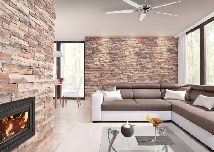 Каменная плитка в интерьере