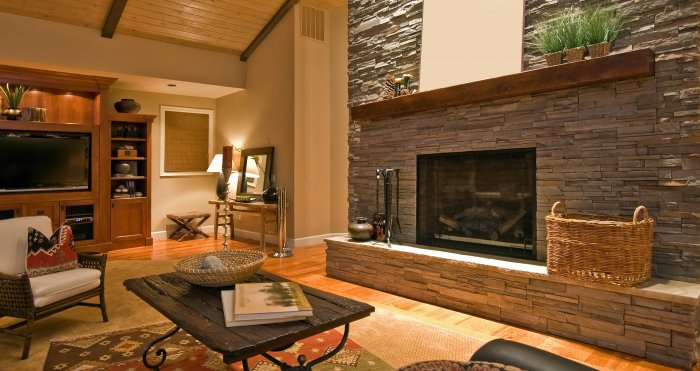 Камин декоративный камень