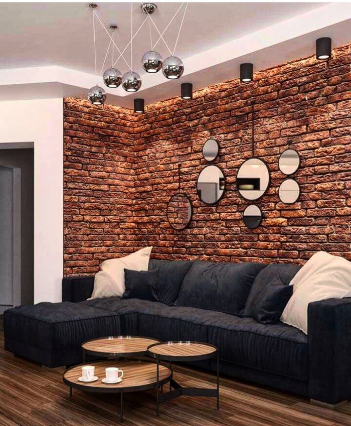 Декор кирпич в интерьере
