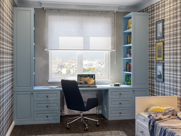 Детский угловой стол на двоих детей