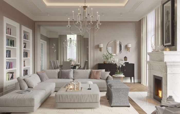 Гостиная в стиле американская Неоклассика