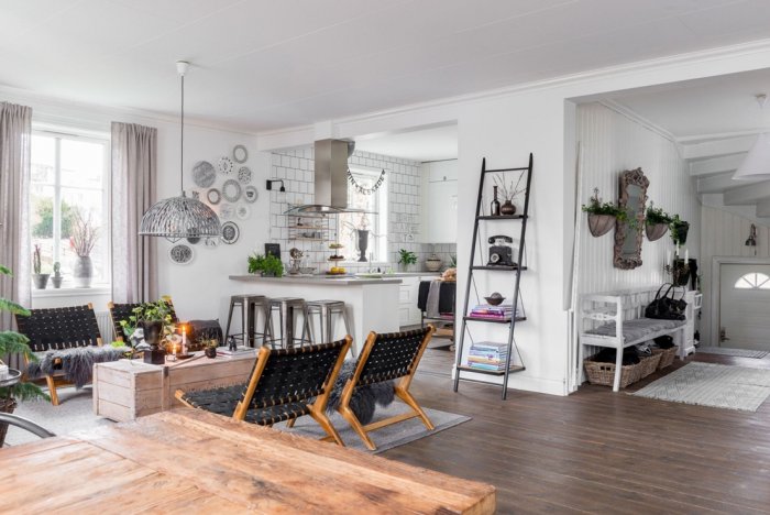 Деревенский Скандинавский стиль в интерьере