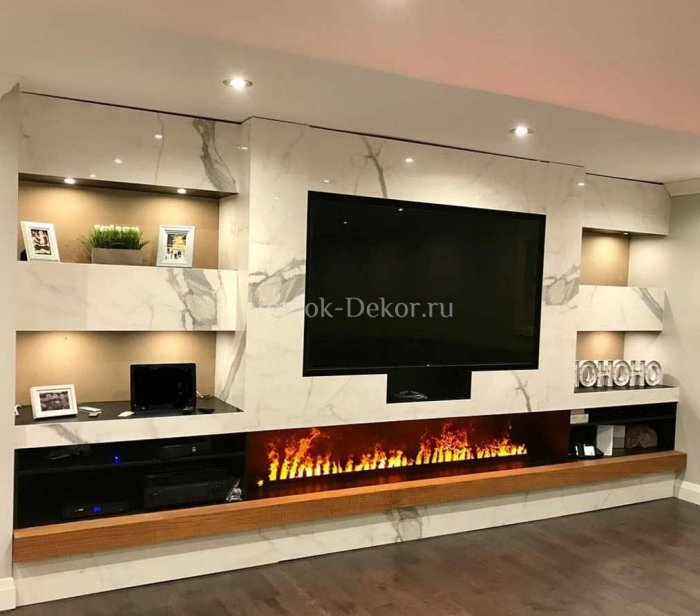 Современная стенка с камином