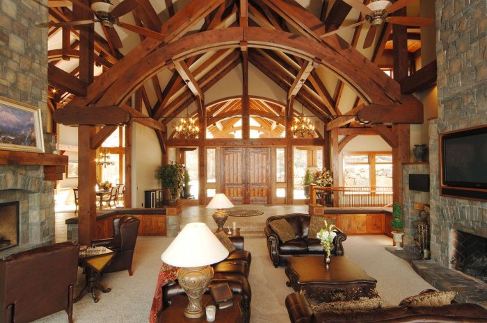 Интерьер кухни Тимбер фрейм