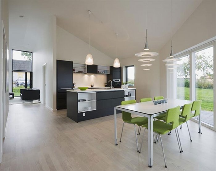 Интерьер кухни в частном доме Минимализм