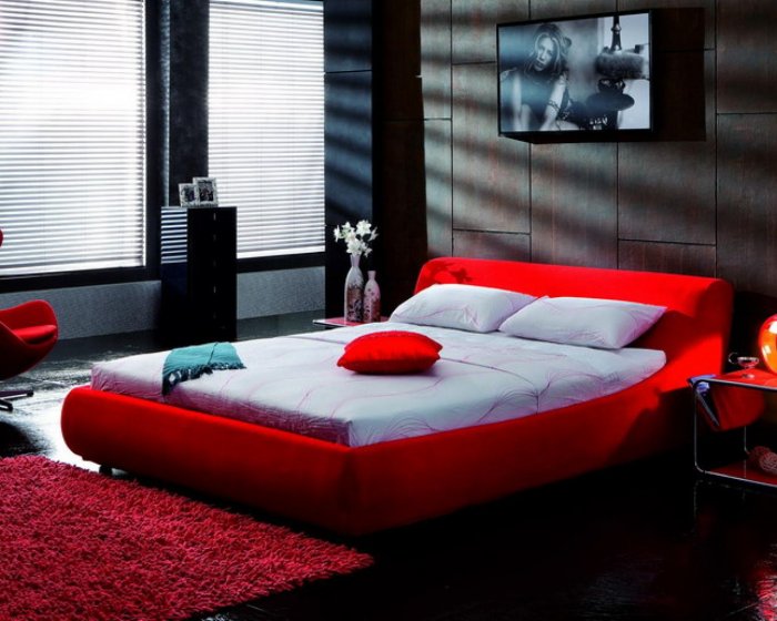 Красно черная спальня