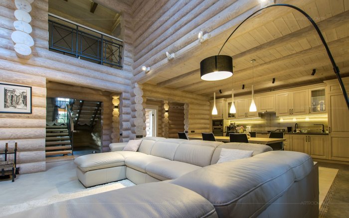 Освещение в бревенчатом доме