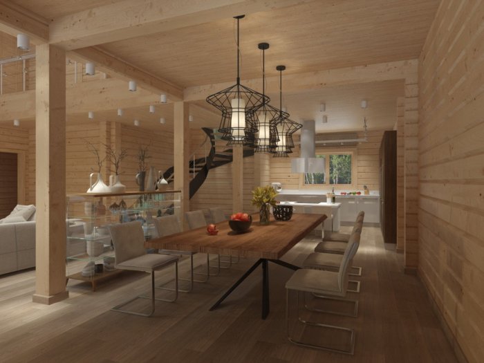 Освещение в бревенчатом доме