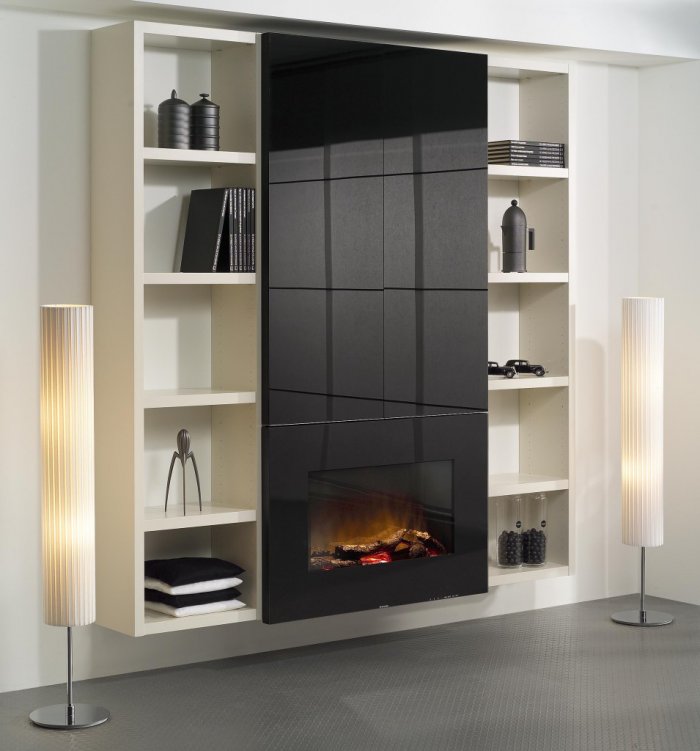 Камин встроенный в шкаф