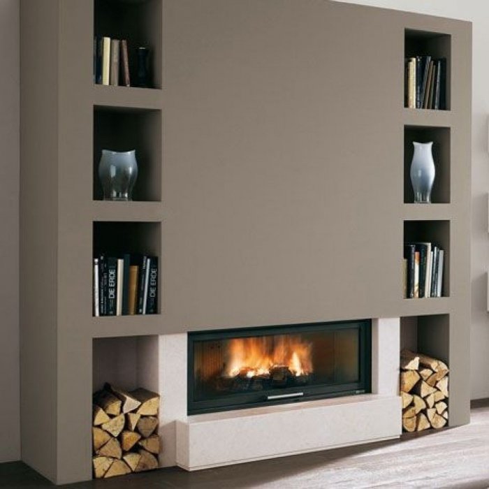 Электрокамин встроенный в стену