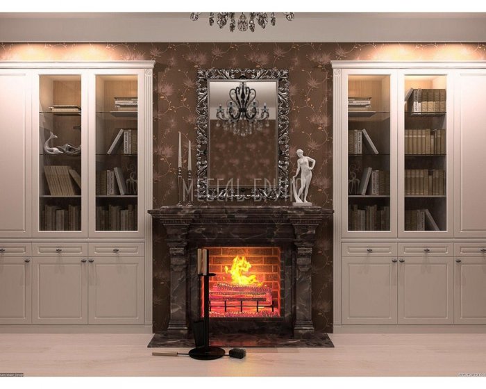 Встроенные шкафы с камином