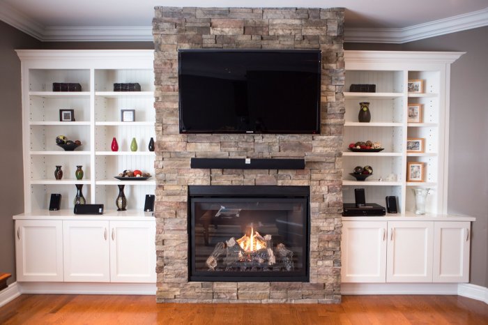 Камин встроенный в шкаф