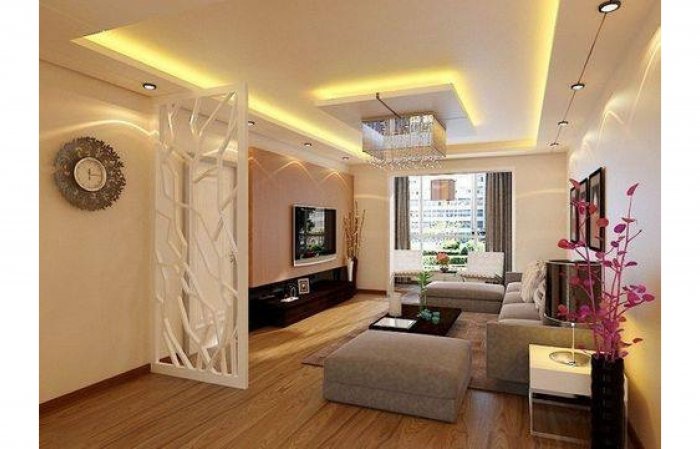 Зонирование освещения в гостиной