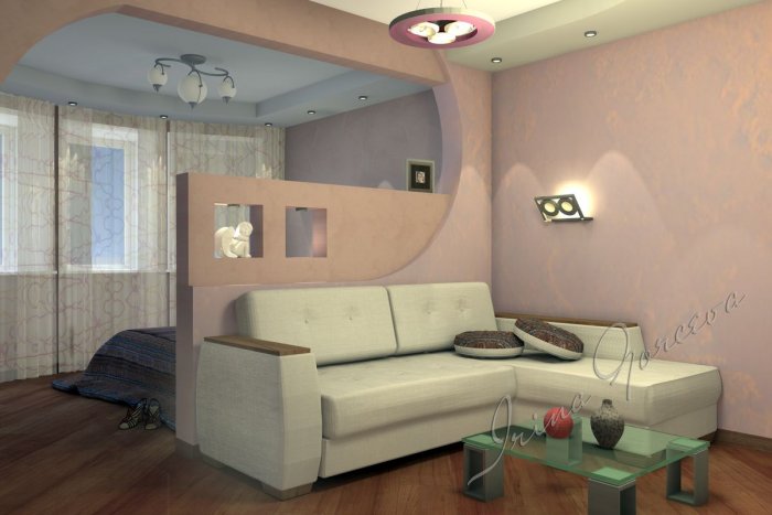 Разделить комнату на две зоны перегородкой