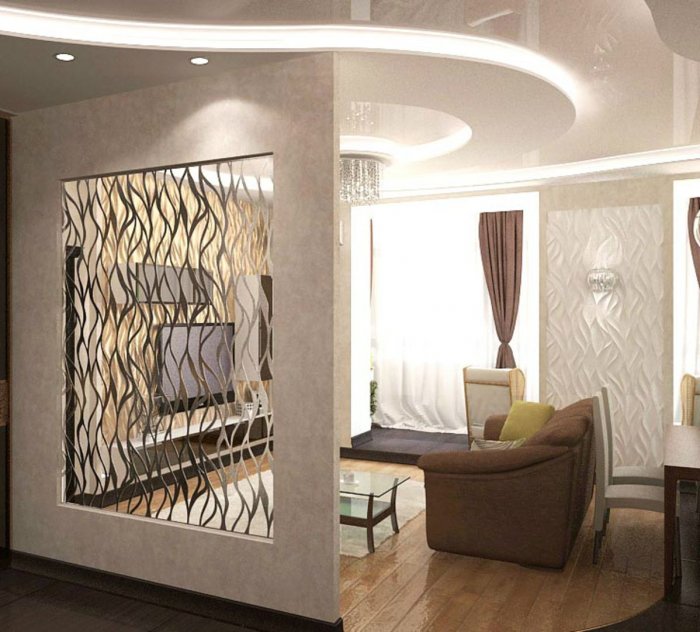 Декоративная перегородка в гостиной