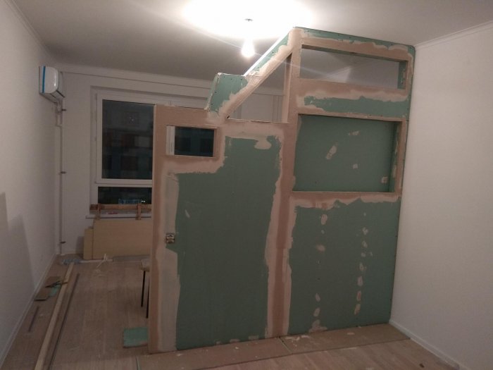 Перегородки в детской из гипрока