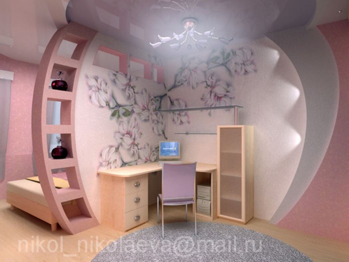 Перегородка из гипсокартона для зонирования комнаты